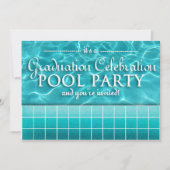 Abschluss Pool Party Einladungen (Vorderseite)