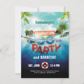 Abschluss Pool Party Grill Foto Einladung (Vorderseite)