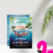 Abschluss Pool Party Grill Foto Einladung