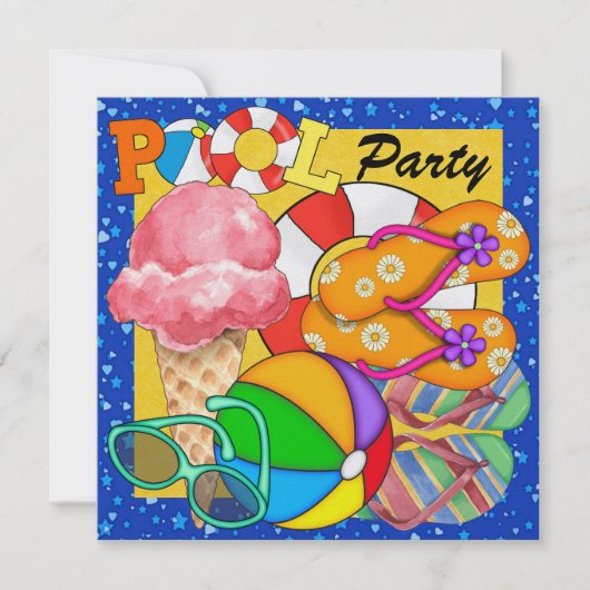 Abschluss Pool Party - SRF Einladung (Vorderseite)