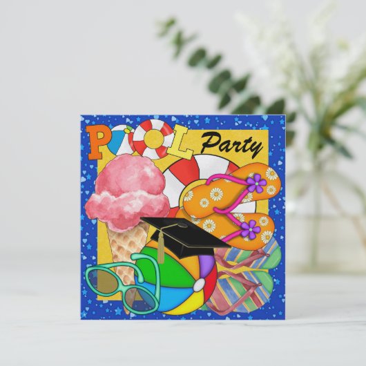 Abschluss Pool Party - SRF Einladung (Stehend Vorderseite)