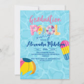 Abschluss Pool Party Tropisches Schwimmbad Einladung (Vorderseite)