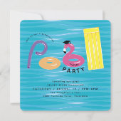Abschluss-Poolparty | Pool Floats Abschlussfeier Einladung (Vorderseite)