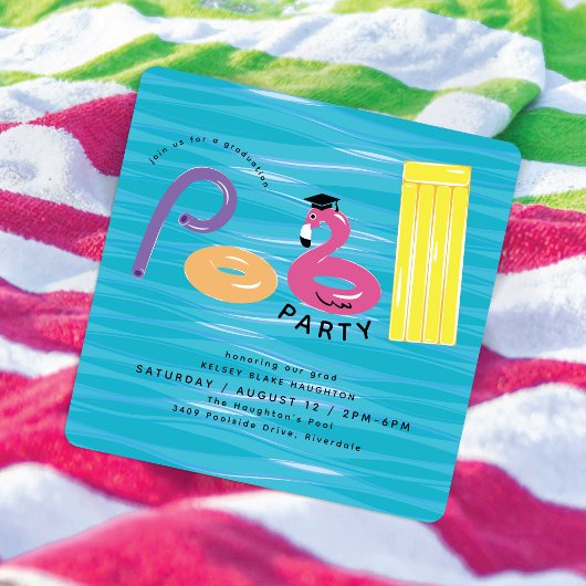Abschluss-Poolparty | Pool Floats Abschlussfeier Einladung
