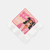 Abschluss & Poppin Schwarzes Mädchen Pink Bubblegu Serviette (Ecke)