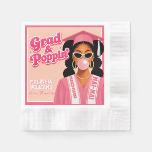 Abschluss & Poppin Schwarzes Mädchen Pink Bubblegu Serviette