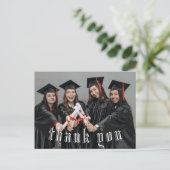 Abschluss Postcard Dankeschön-Script Postkarte (Stehend Vorderseite)