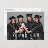 Abschluss Postcard Dankeschön-Script Postkarte (Vorne/Hinten)