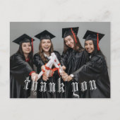 Abschluss Postcard Dankeschön-Script Postkarte (Vorderseite)