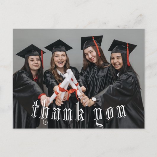 Abschluss Postcard Dankeschön-Script Postkarte (Vorderseite)