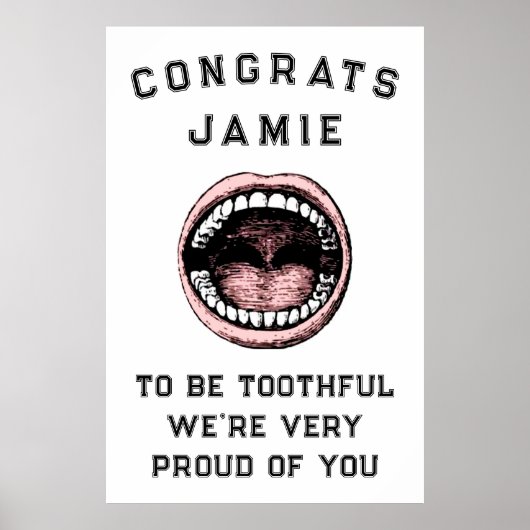 Abschluss-Poster der Zahnarztschule Poster (Vorne)