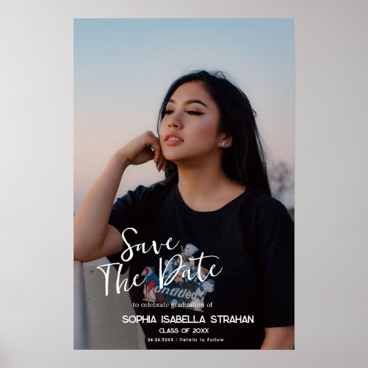 Abschluss Poster Individuelle Name Datum Save the (Vorne)