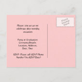 Abschluss Postkarte, Hübsch rosa und weiß Ankündigungspostkarte (Rückseite)