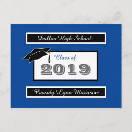 Abschluss Postkarten Blau und Weiß