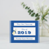 Abschluss Postkarten blau/weiß (Stehend Vorderseite)