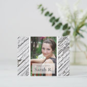 Abschluss Postkarteneinladung - Holztextur Ankündigungspostkarte (Stehend Vorderseite)