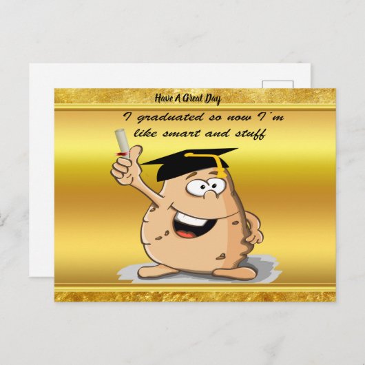 Abschluss Potato-Zeichen mit Grad Ankündigungspostkarte (Vorne/Hinten)