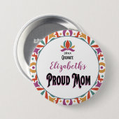 Abschluss Proud Mama Para Monogramm Grad Button (Vorne & Hinten)