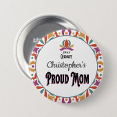 Abschluss Proud Mama Para Son Monogram Grad Button (Vorne & Hinten)