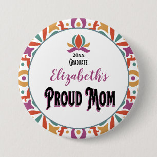 Abschluss Proud Mama Parallel-Monogramm Grad Button
