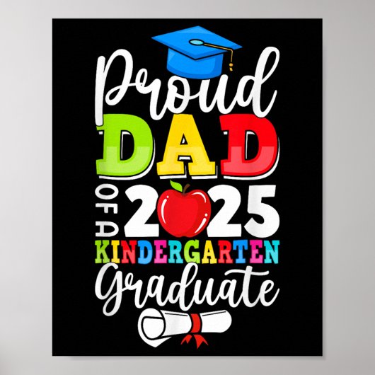Abschluss Proud Vater der Cl of 2025 Kindergarten Poster (Vorne)