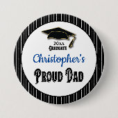 Abschluss Proud Vater Para Monogramm Grad Button (Vorderseite)