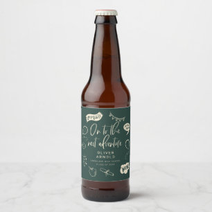 Abschluss Quirky Doodle Nächstes Adventure Green Bierflaschenetikett