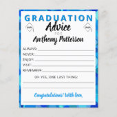 Abschluss Ratschläge Weisheit Karte Confetti Blue  (Vorderseite)