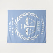 Abschluss Rechtsanwalt Glückwunsch Bannerband der  Wandteppich (Vorderseite (Horizontal))