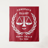 Abschluss Rechtsanwalt Glückwunsch Bannerband der Wandteppich (Vorderseite)