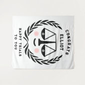 Abschluss Rechtsanwalt Glückwunsch Bannerband der  Wandteppich (Vorderseite (Horizontal))