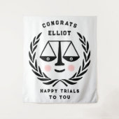 Abschluss Rechtsanwalt Glückwunsch Bannerband der  Wandteppich (Vorderseite)