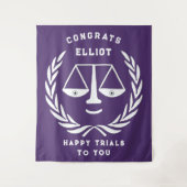 Abschluss Rechtsanwalt Glückwunsch Bannerband der  Wandteppich (Vorderseite)