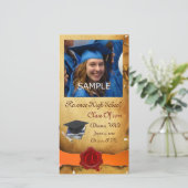 ABSCHLUSS RED BROWN SIEGEL MONOGRAM Orange Ankündigung (Stehend Vorderseite)