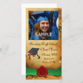 ABSCHLUSS RED BROWN WAX SIEGEL MONOGRAM grün Ankündigung (Vorne/Hinten)