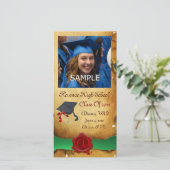 ABSCHLUSS RED BROWN WAX SIEGEL MONOGRAM grün Ankündigung (Stehend Vorderseite)