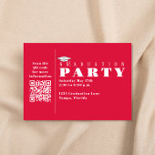 Abschluss Red Foto Simple Class of 2023 QR Code Einladung