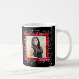 Abschluss Red Glitzer Sparkle Frame Foto Kaffeetasse