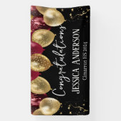 Abschluss Red Gold Balloons Banner (Vertikal)