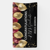 Abschluss Red Gold Balloons Banner (Vertikal)