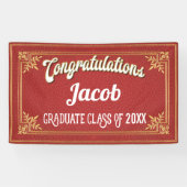 Abschluss Red Gold Party Banner (Horizontal)