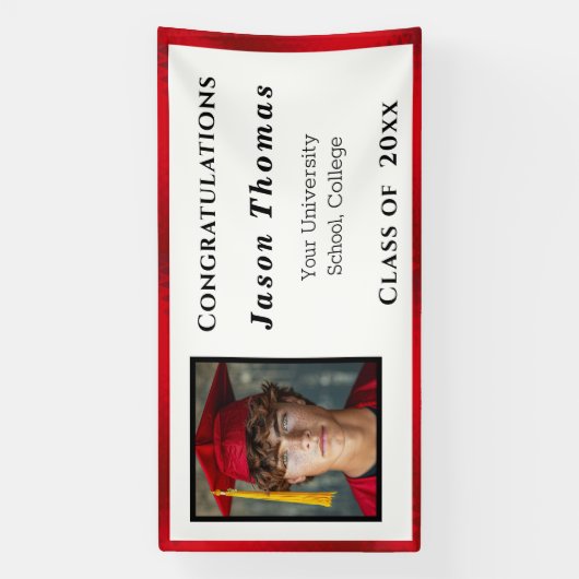 Abschluss Red Satin Elegant Banner (Vertikal)