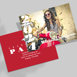 Abschluss Red Typografy Foto Class of 2023 Einladung