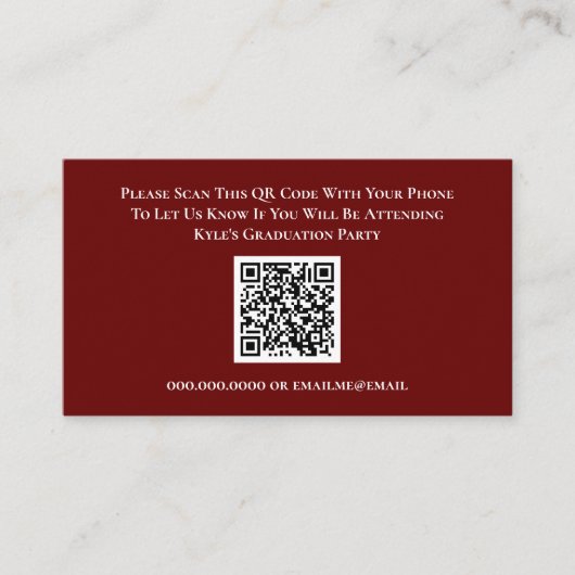 Abschluss Red UAWG QR Code Response Card Begleitkarte (Vorderseite)
