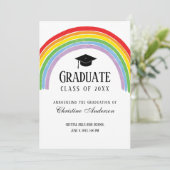 Abschluss Regenbogen mit schwarzer Grad Cap Ankündigung (Stehend Vorderseite)