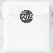 Abschluss-Regenbogen-Strudel-Aufkleber 2019 Runder Aufkleber (Tasche)