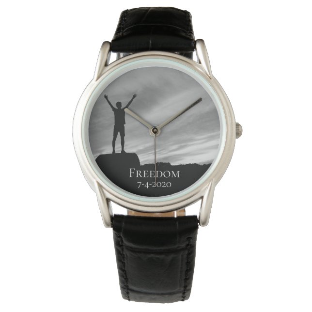 *~* Abschluss-Rente-Freiheit für Männer Armbanduhr (Vorderseite)