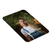 Abschluss Rett Date Elegantes Script Foto Girl Magnet (Rechte Seite)