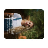 Abschluss Rett Date Elegantes Script Foto Girl Magnet (Horizontal)