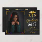 Abschluss RN Ankündigung Foto-Card Einladung (Vorne/Hinten)